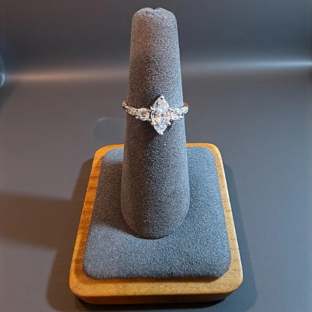 ANU JEWELRY S925  Silver  MOSSIONITE Marquise  Cut Ring. - Picture 10 of 11